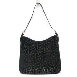 Celine C Macadam Women's Leather,Suede Shoulder Bag Black
